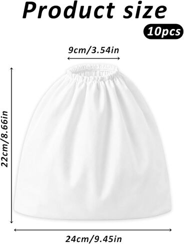 Thinp 10 Pcs Non-Woven Nail Dust Collector Bags, White Nail Art Dust Suction Collector Pouches Durable Replacement Filter Bag for Nails Art Equipment in Kuwait