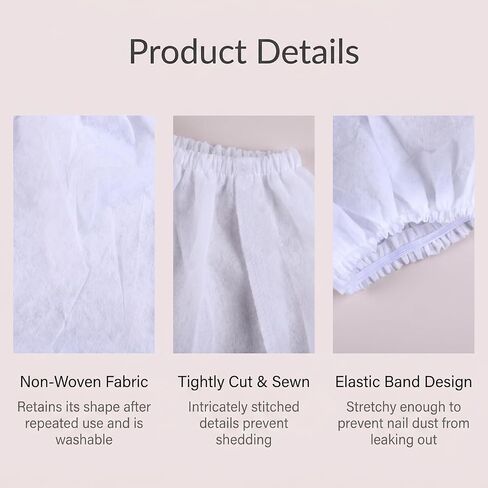 Thinp 10 Pcs Non-Woven Nail Dust Collector Bags, White Nail Art Dust Suction Collector Pouches Durable Replacement Filter Bag for Nails Art Equipment in Kuwait