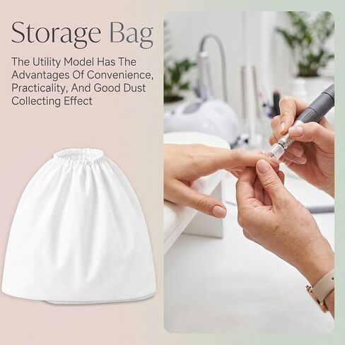 Thinp 10 Pcs Non-Woven Nail Dust Collector Bags, White Nail Art Dust Suction Collector Pouches Durable Replacement Filter Bag for Nails Art Equipment in Kuwait