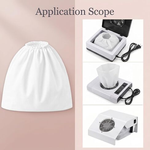 Thinp 10 Pcs Non-Woven Nail Dust Collector Bags, White Nail Art Dust Suction Collector Pouches Durable Replacement Filter Bag for Nails Art Equipment in Kuwait