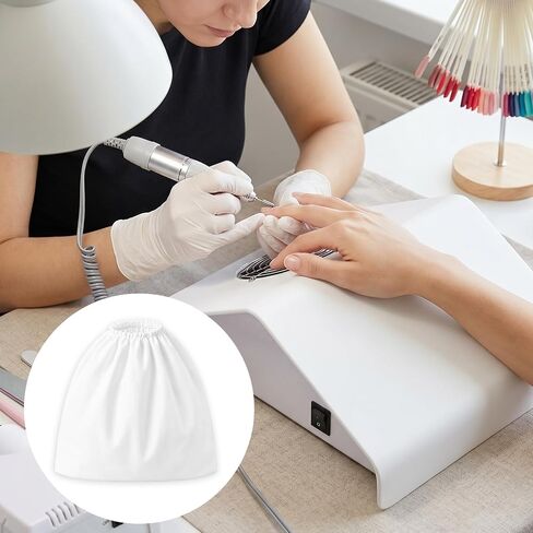 Thinp 10 Pcs Non-Woven Nail Dust Collector Bags, White Nail Art Dust Suction Collector Pouches Durable Replacement Filter Bag for Nails Art Equipment in Kuwait
