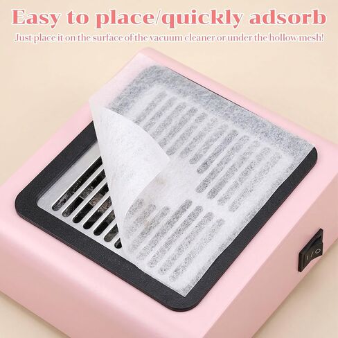 800 Sheets Nail Dust Collector Filter Paper, Disposable Dust Collector Nails Tech Vacuum Filter Sheets for Most Nails Dusts Fan Extractor Machine, Salon & Home Nail Supplies Accessories (White) in Kuwait