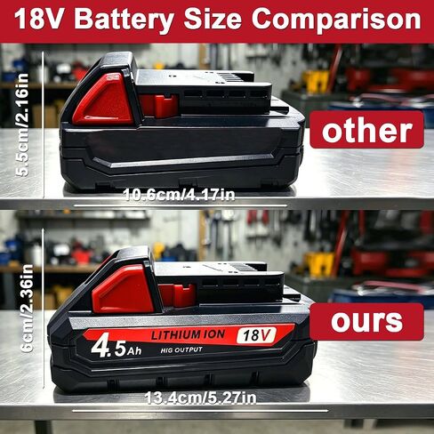 2 Pack 4.5Ah Replacement Battery for Milwaukee M18 48-11-1850 48-11-1852 48-11-1830, Compatible with Milwaukee 18V Cordless Power Tools in Kuwait