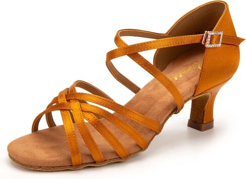 RoseMoli Ballroom Dance Shoes Women Satin Latin Salsa Tango Practice Dancing Shoes 2.2" Latin Dance Heels in Kuwait