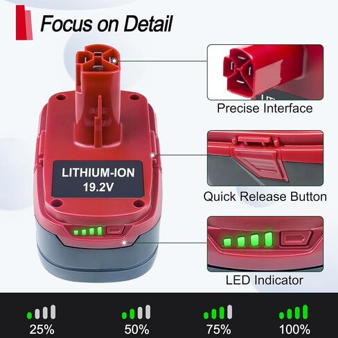 FSKE 7000mAh Lithium Replacement for Craftsman 19.2 Volt Battery C3 2Packs | Upgraded High Capacity Compatible with Craftsman 19.2V Power Tools in Kuwait