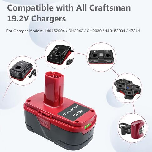 FSKE 7000mAh Lithium Replacement for Craftsman 19.2 Volt Battery C3 2Packs | Upgraded High Capacity Compatible with Craftsman 19.2V Power Tools in Kuwait