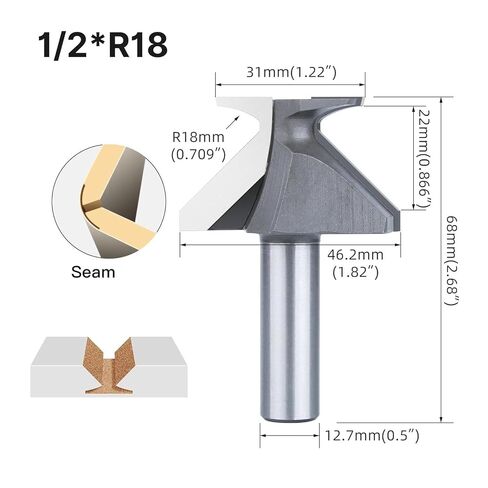 1/2 Inch Shank R18 Arc Bending Router Bit - Integrated Forming Grooving Milling Cutter for Furniture Making & Woodworking Projects in Kuwait