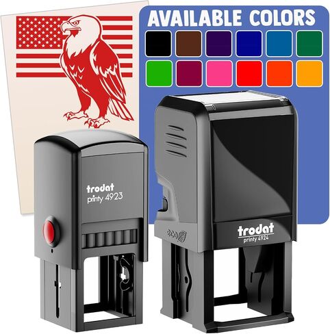 Bald Eagle with American Flag Patriotic Self-Inking Rubber Stamp Ink Stamper - 1 Inch Small - Black Ink in Kuwait