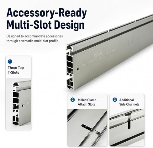 46" T-Track Table Saw Fence Extension with Multiple T-Slots (Frence Only) | XT XTENDER Fence Compatible with Most Saws (Portable Table Saws, Bench Top Saws and Band Saws)& Accessories in Kuwait