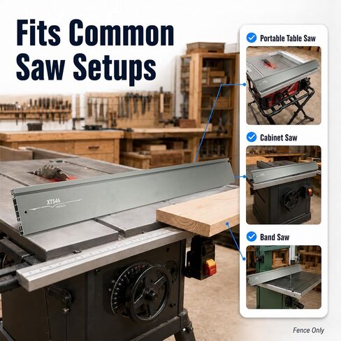 46" T-Track Table Saw Fence Extension with Multiple T-Slots (Frence Only) | XT XTENDER Fence Compatible with Most Saws (Portable Table Saws, Bench Top Saws and Band Saws)& Accessories in Kuwait