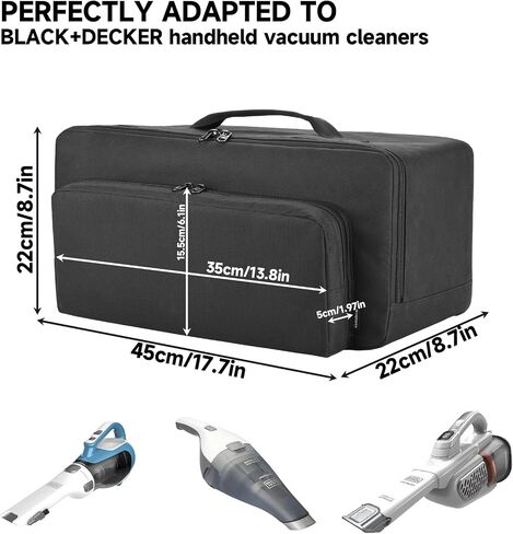 Handheld Vacuum Cleaner Storage Bag Fits for BLACK+DECKER CHV1410L HNVC215B10 HHVK320J10 HHVK320J61, Dustproof Heavy Duty Portable Handheld Car Vacuum Cleaner Carrying Case in Kuwait