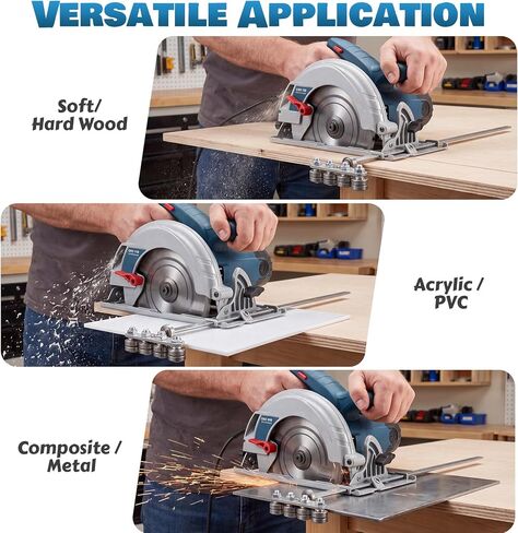 ACOCO 24" Circular Saw Guide Rail with File and Storage Bag, 8 in 1 | Stainless Steel Positioning Calipers, Universal Rip Cut Guide Compatible with Most Saws for Woodworking in Kuwait