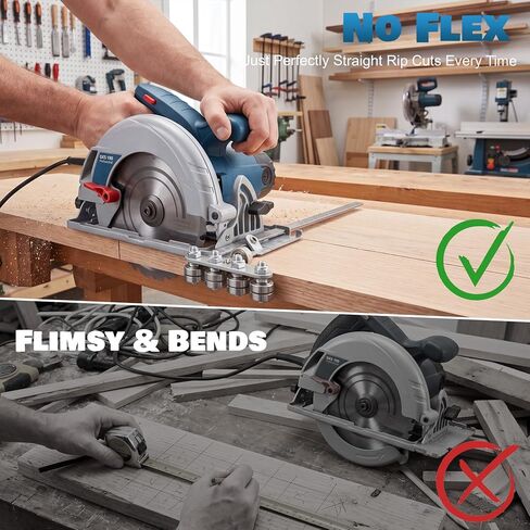 ACOCO 24" Circular Saw Guide Rail with File and Storage Bag, 8 in 1 | Stainless Steel Positioning Calipers, Universal Rip Cut Guide Compatible with Most Saws for Woodworking in Kuwait