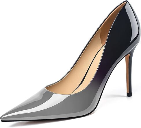 XINIUNIU High Heels for Women Pumps Gradient Patent Leather 4 inches 10CM Formal Sexy Fashion Stiletto Dress Wedding Shoes Pointed Toe in Kuwait