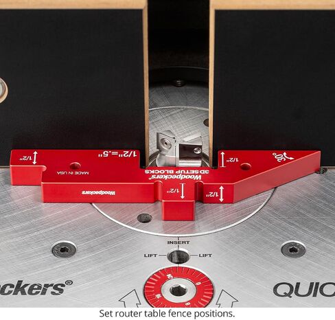 Woodpeckers 3D Setup Blocks, 7 Piece Set, Aluminum, USA Made, 4 Ways to Meaure on each Block, Router & Table Saw Gauge Blocks, Router Bit Height Gauge - 3D-SUB7 in Kuwait