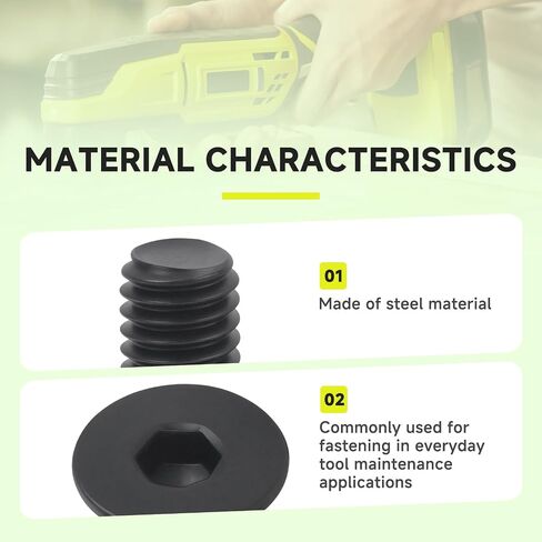 （2-pack）M6 x 14mm Flat Head Threaded Replacement Screw, Part 661379002, Compatible with Ryobi 661379001, Steel Fastener for Tool Repair & Maintenance in Kuwait