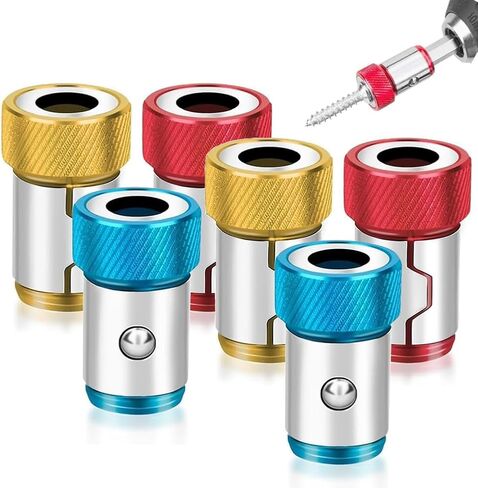 6 PCS Upgraded Screwdriver Head Magnetic Ring, 1/4 Inch/6.35mm Universal Screw Magnetizer Ring for Hex Screwdriver & Power Bits (Mix) in Kuwait
