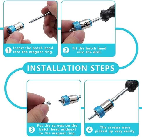 6 PCS Upgraded Screwdriver Head Magnetic Ring, 1/4 Inch/6.35mm Universal Screw Magnetizer Ring for Hex Screwdriver & Power Bits (Mix) in Kuwait