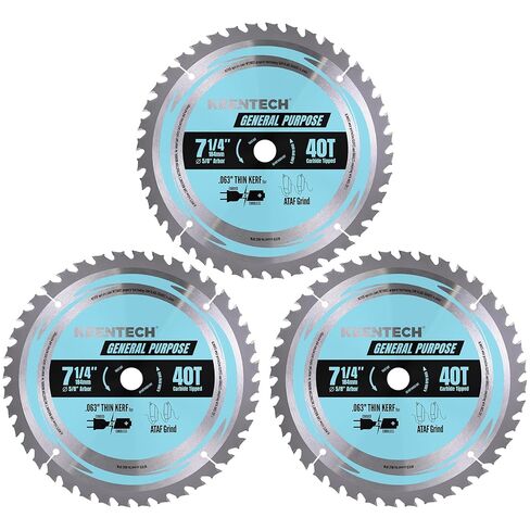 KEENTECH 7-1/4" Circular Saw Blade 24T, 20-Pack, Fast Cutting for Framing | 20-pack save cost, fits 5/8" bore saws, low-kickback lasts 20% longer, smooth fast cuts on plywood/OSB in Kuwait