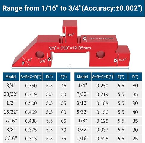 Table Setup Blocks for Woodworking, 14pcs Aluminum Alloy Woodworking Tools Precision Set up Bars, Height, Depth, Angle & Fence Alignment Gauge Set - Router and Table Saw Accessories with Storage Case in Kuwait