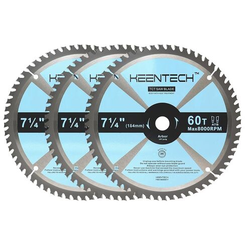 KEENTECH 7-1/4" Circular Saw Blade 24T, 20-Pack, Fast Cutting for Framing | 20-pack save cost, fits 5/8" bore saws, low-kickback lasts 20% longer, smooth fast cuts on plywood/OSB in Kuwait
