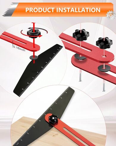 AXIUM Stair Tread Template Tool, Aluminum Alloy Stair Measuring Tool, Adjustable Length Stair Tread Tool, Stair Gauge Jig Woodworking Tool Compatible with Most Layout Projects for Home Wood Working in Kuwait