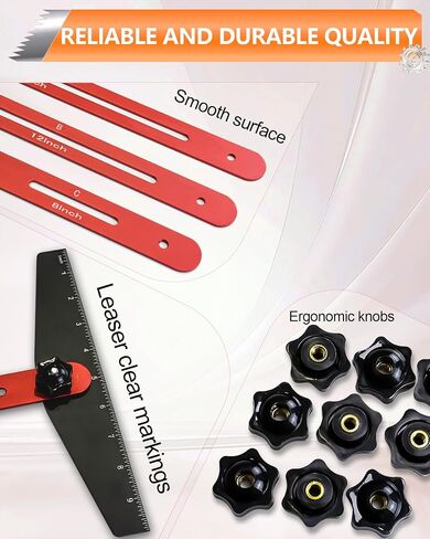 AXIUM Stair Tread Template Tool, Aluminum Alloy Stair Measuring Tool, Adjustable Length Stair Tread Tool, Stair Gauge Jig Woodworking Tool Compatible with Most Layout Projects for Home Wood Working in Kuwait