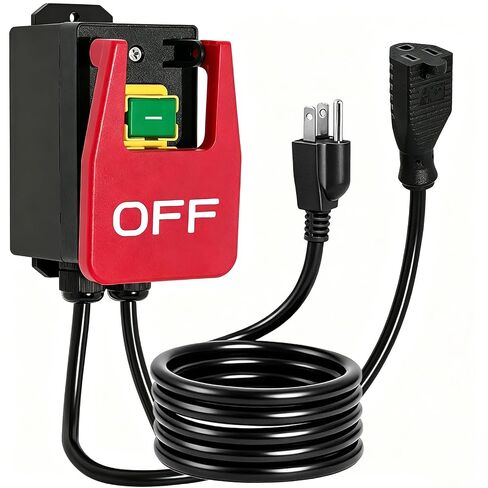 110V 16A Table Saw Paddle Switch with Emergency Stop, Heavy Duty Router Table Switch and Safety Power Tool Switch for Drill Presses, Woodworking Equipment, Plug-in Design with 5.5ft Cord in Kuwait