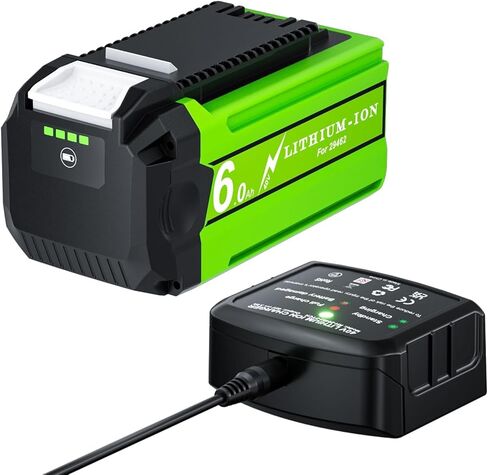 6.0Ah High Capacity Battery Replacement for Greenworks 40Volt Battery and Charger Compatible with Greenworks 40V G-MAX Battery 29252 20202 29482 29472 29462 Power Tools in Saudi Arabia