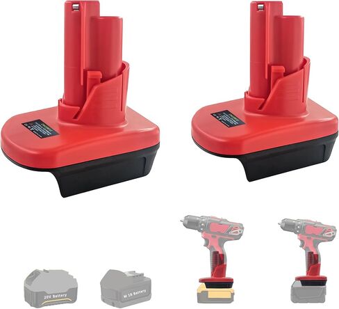 2 Pack Battery Adapter for Milwaukee M18 to M12 Adapter, Compatible with Milwaukee M18 Battery Convert for 12V Power Tools in Kuwait