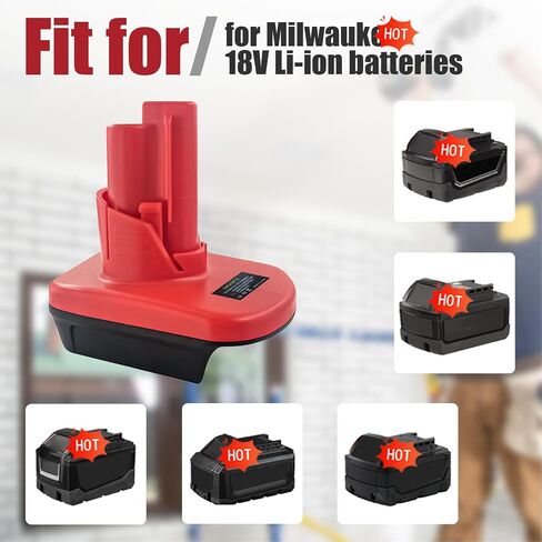 2 Pack Battery Adapter for Milwaukee M18 to M12 Adapter, Compatible with Milwaukee M18 Battery Convert for 12V Power Tools in Kuwait