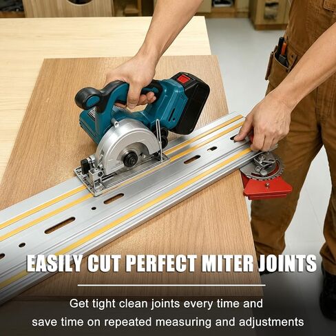 RUITOOL Adjustable Track Saw Square, 90° to 15° Dual-Direction Track Saw Guide Rail Square with Quick Positive Angle Stops & Cam-Lock, CNC Aluminum Track Saw Accessories for Festool & Makita in Kuwait