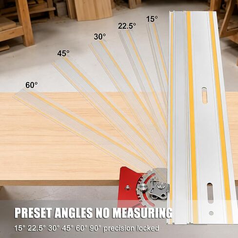 RUITOOL Adjustable Track Saw Square, 90° to 15° Dual-Direction Track Saw Guide Rail Square with Quick Positive Angle Stops & Cam-Lock, CNC Aluminum Track Saw Accessories for Festool & Makita in Kuwait