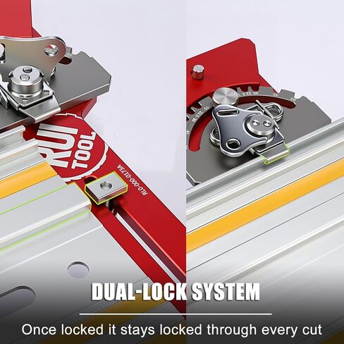 RUITOOL Adjustable Track Saw Square, 90° to 15° Dual-Direction Track Saw Guide Rail Square with Quick Positive Angle Stops & Cam-Lock, CNC Aluminum Track Saw Accessories for Festool & Makita in Kuwait