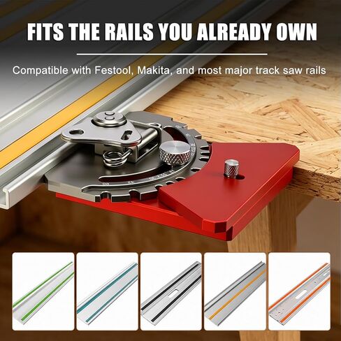 RUITOOL Adjustable Track Saw Square, 90° to 15° Dual-Direction Track Saw Guide Rail Square with Quick Positive Angle Stops & Cam-Lock, CNC Aluminum Track Saw Accessories for Festool & Makita in Kuwait