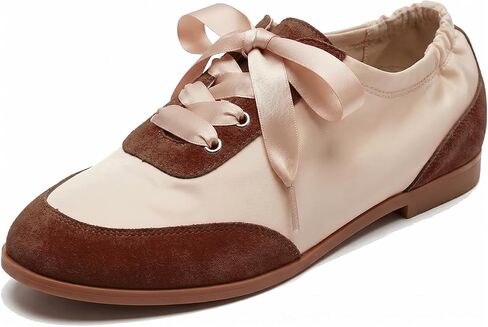 Womens Ballet Sneakers Ballerina Sneakers Lace Up Round Toe Flat Walking Shoes Dressy Casual Flats for Office School Daily Wear in Kuwait