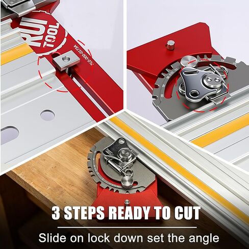 RUITOOL Adjustable Track Saw Square, 90° to 15° Dual-Direction Track Saw Guide Rail Square with Quick Positive Angle Stops & Cam-Lock, CNC Aluminum Track Saw Accessories for Festool & Makita in Kuwait