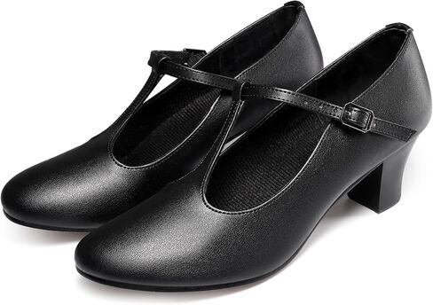 ARCLIBER T-Strap Character Dance Shoes for Women, 2 Inch Heel, 1920s Style for Ballroom Latin Salsa Folklorico Flamenco Tango in Kuwait