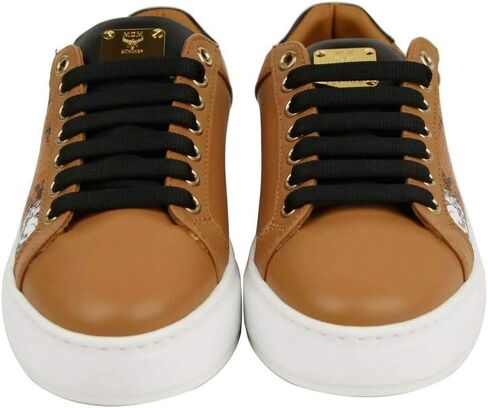 MCM Women's Cognac Brown Visetos Leather Rabbit Print Sneakers (35 EU / 5 US) in Kuwait