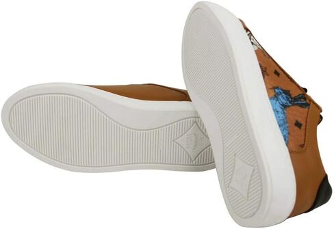 MCM Women's Cognac Brown Visetos Leather Rabbit Print Sneakers (35 EU / 5 US) in Kuwait