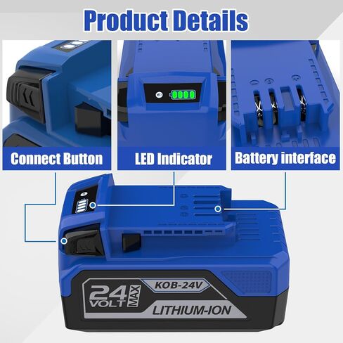 ANTRobut 2Pack Replacement for Kobalt 24V Battery Compatible with 24-Volt Kobalt Battery KB624-03 KB524-03 KB424-03 KB224-03 KB124-03 in Kuwait