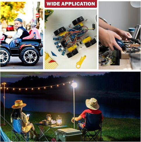 2Pcs Power Wheel Adapter for Bauer 20V Battery Dock Power Connector with Switch& Fuse&14 AWG Wire& Wire Terminals,Power Convertor Power to DIY RC Trucks,RC Toys,Robotics,Led Lights in Kuwait
