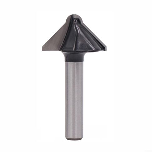 90 Degree Round Bottom V-Shaped Router Bit For Wood Veneer And Wall Panel Slotting, Metal 6.35mm Shank Milling Cutter(2PCS) in Kuwait