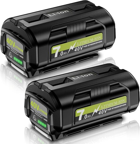 2Pack 7.0Ah Replacement for Ryobi 40V Lithium Battery Compatible with Ryobi 40 Volt Battery OP4050A OP40601 OP4026A OP4040 OP4030 OP4050 OP40501 OP4015 OP40261 OP40201 OP40401 OP40602 Cordless Tools in Kuwait