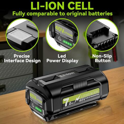 2Pack 7.0Ah Replacement for Ryobi 40V Lithium Battery Compatible with Ryobi 40 Volt Battery OP4050A OP40601 OP4026A OP4040 OP4030 OP4050 OP40501 OP4015 OP40261 OP40201 OP40401 OP40602 Cordless Tools in Kuwait