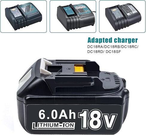 DTK 2Packs Replacement for Makita 18V 6000mAh Cordless Power Tools Battery BL1830B BL1820B BL1860B BL1850B BL1840B in Kuwait