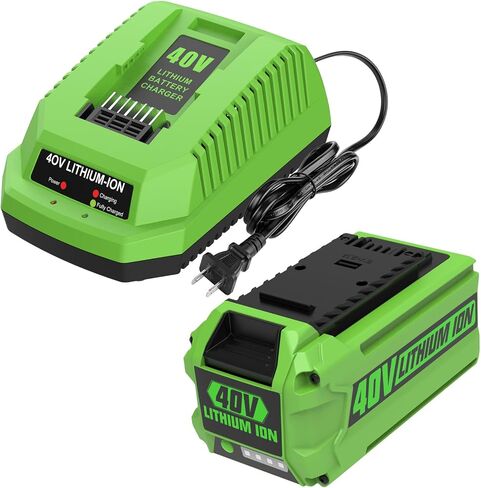 6.5Ah Replacement for Greenworks 40V Battery and Charger Compatible with Greenworks Battery 40V 29472 29462 G-MAX Tools in Kuwait