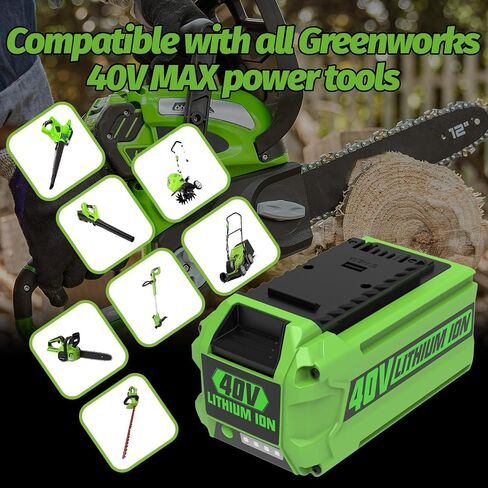 6.5Ah Replacement for Greenworks 40V Battery and Charger Compatible with Greenworks Battery 40V 29472 29462 G-MAX Tools in Kuwait