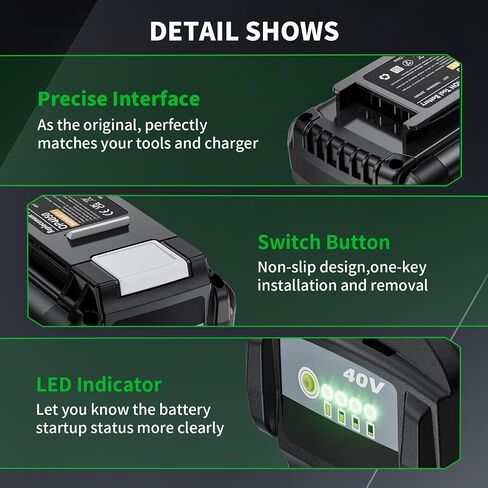 2Pack 8000mAh Replacement for Ryobi 18V Battery, Compatible with Ryobi Battery PBP005 PBP004 PBP007 P108 RB18L50 P193 18V One+ Cordless Tools & Chargers with LED Power Indicator in Saudi Arabia