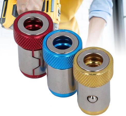Magnetic Screw Rings, Aluminum Alloy Knurling Magnet Suction Bit Holder for Hex Screwdriver Bits, Ideal for Furniture Assembly, Vehicle Maintenance in Kuwait